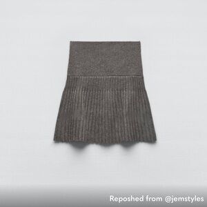 Zara Gray Ribbed Skirt Set